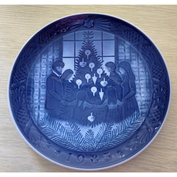 PLATE-ROYAL COPENHAGEN-BLUE CHRISTMAS COLLECTION-MERRY CHRISTMAS-1983 - Picture 3 of 7